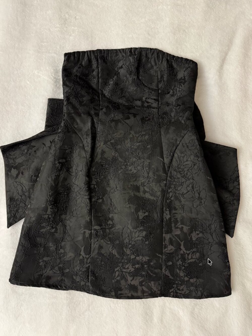 Jacquard Tube Bowknot Mini Dress
